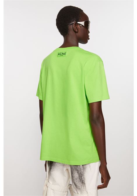 t-shirt con logo unisex verde in cotone ACNE STUDIOS | CL0265ABF